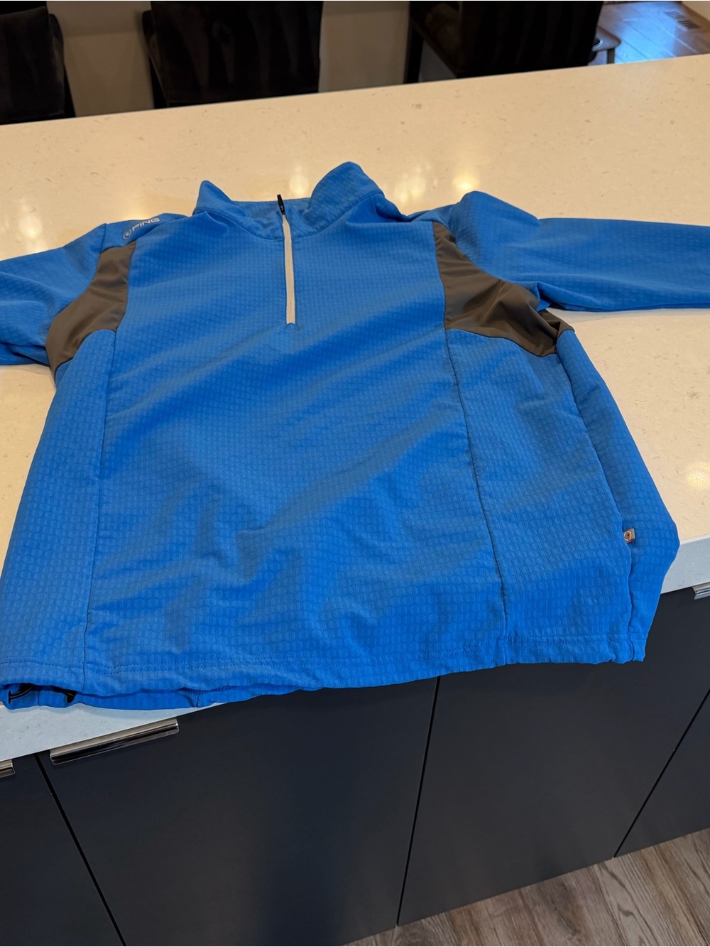 Ping Blue Windbreaker with Gray Panels